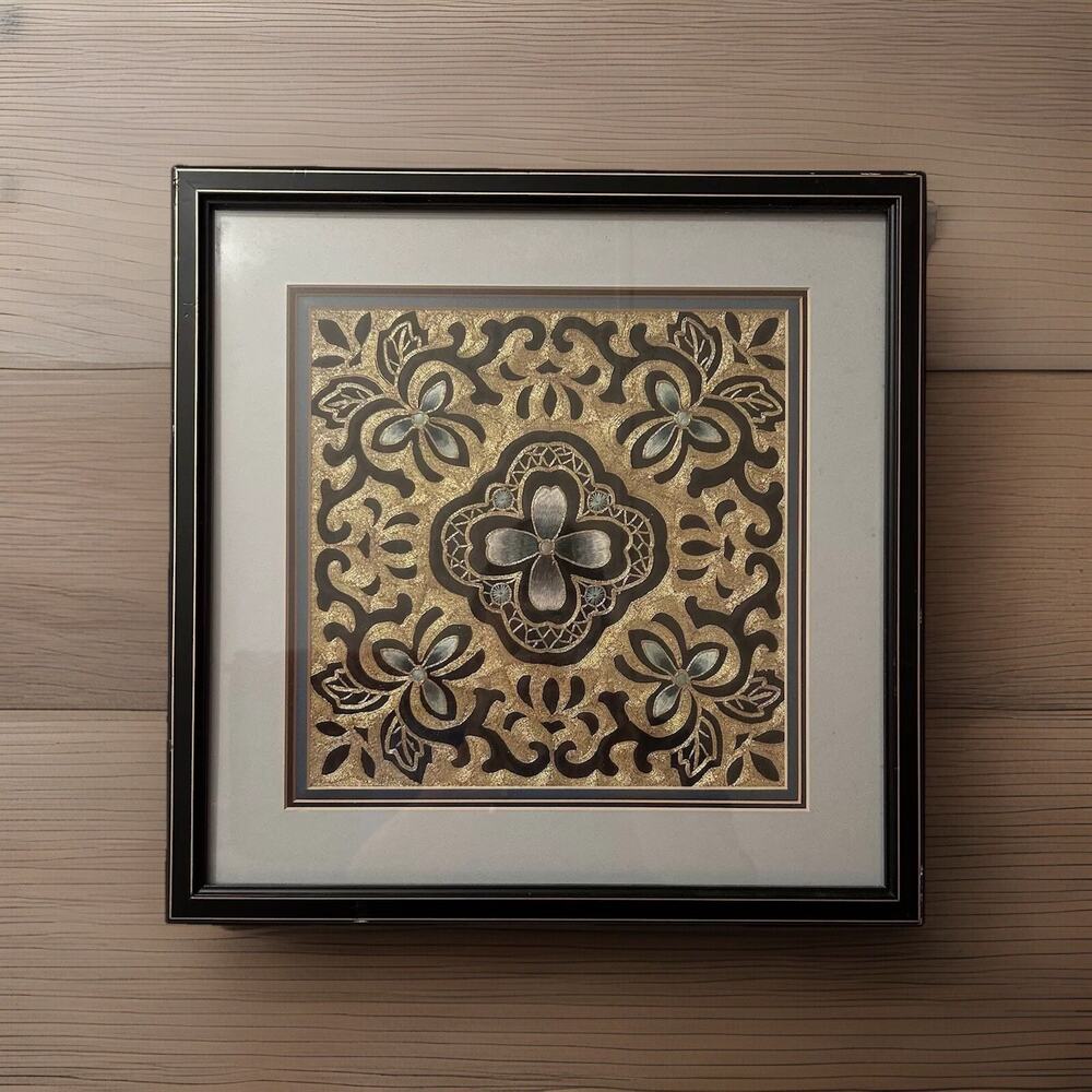 Lovely Matted and Framed Chinese Silk Applique. Measures 14x14